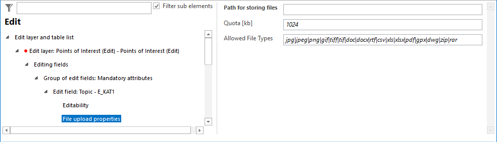 File upload properties configuration
