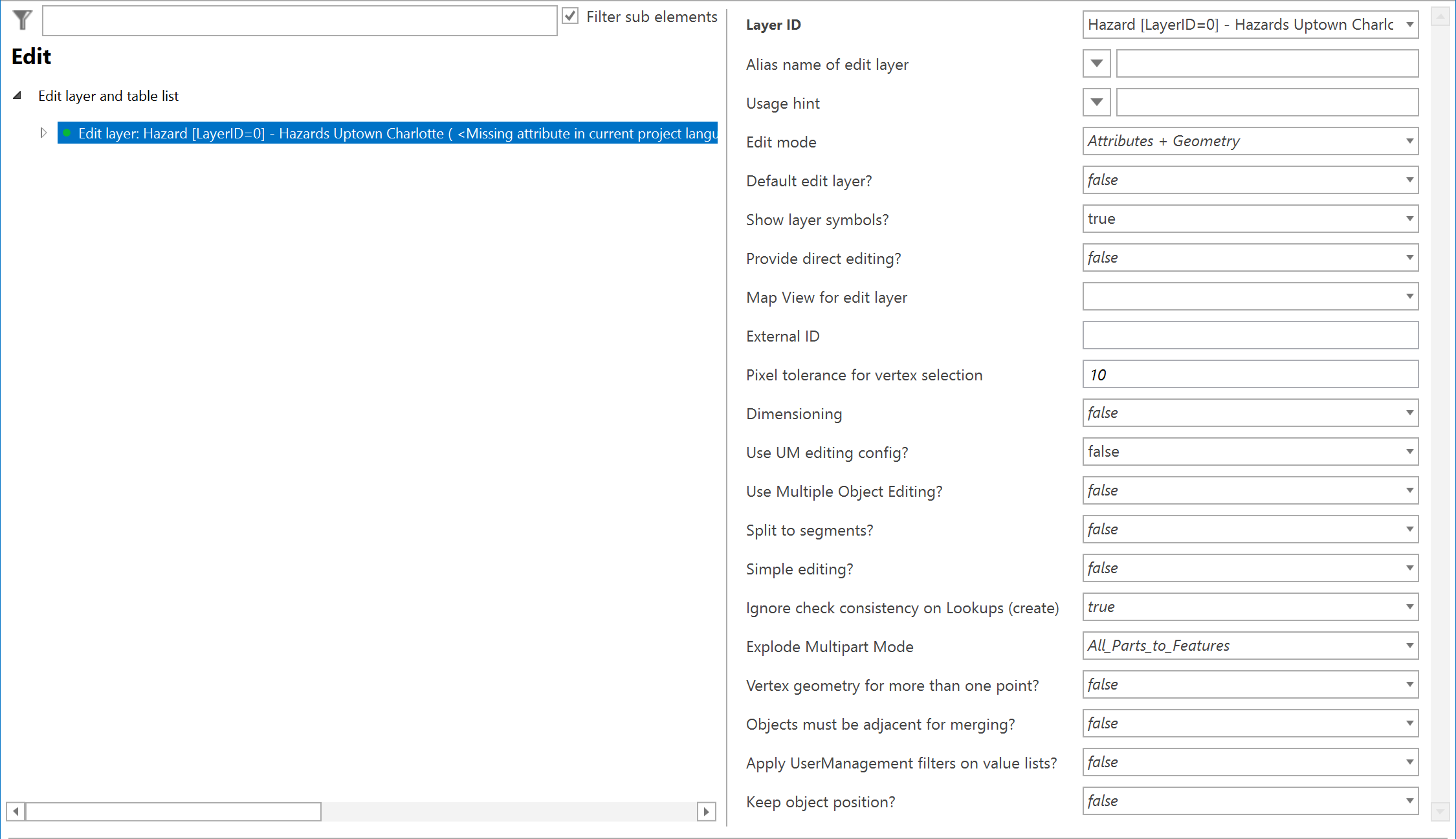 Edit layers configuration Edit layers configuration