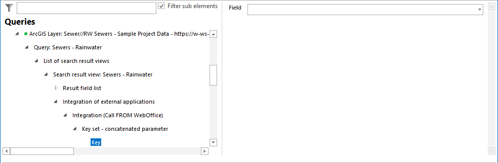 Key - concatenated parameter configuration