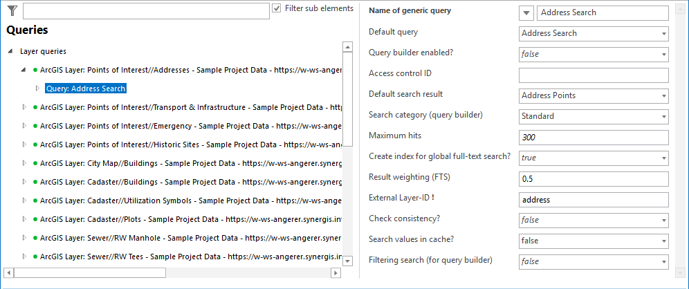 Query configuration Query configuration