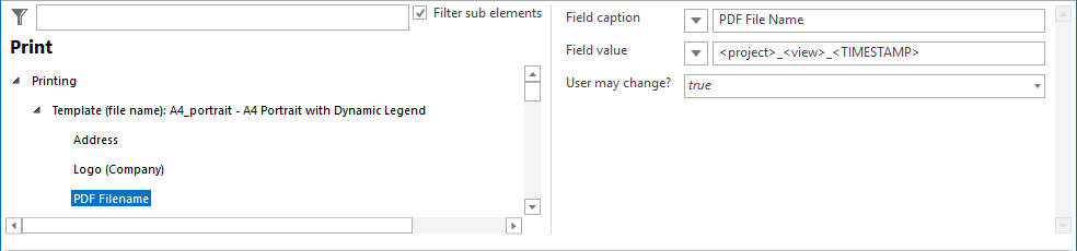 PDF Filename configuration