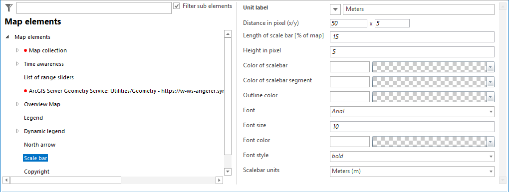 Scale bar configuration Scale bar configuration