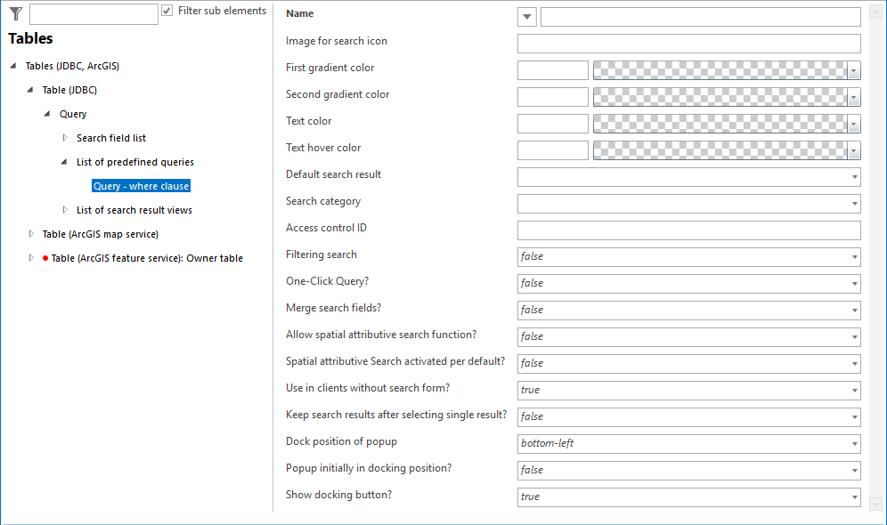 List of predefined queries List of predefined queries