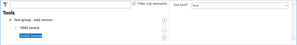 Add ArcGIS Online/Server service tool configuration