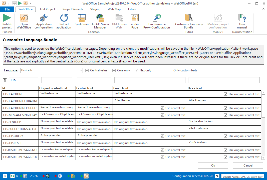 Filtering in the Language Bundle Dialog Box Filtering in the Language Bundle Dialog Box