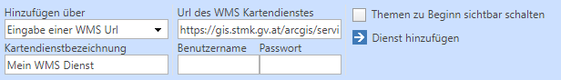 WMS Dienst durch Eingabe einer Url hinzufügen