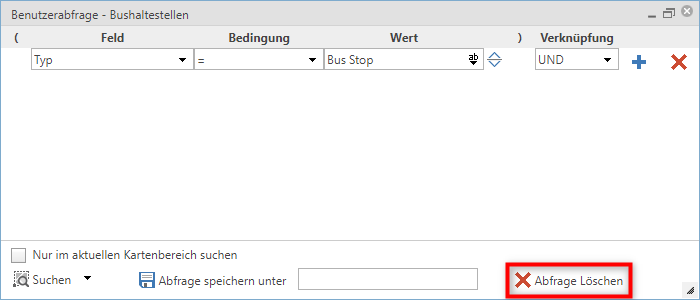 Löschen einer Benutzerdefinierten Abfrage im WebOffice core Client