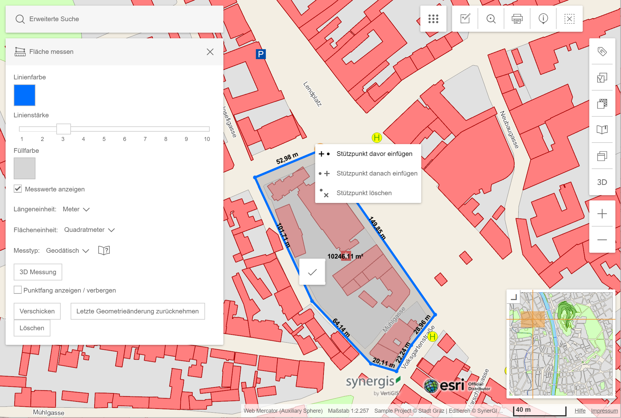 Stützpunkte einer aktiven Messung einfügen/löschen im WebOffice flex