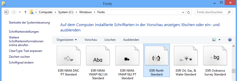 ESRI North Standard Font
