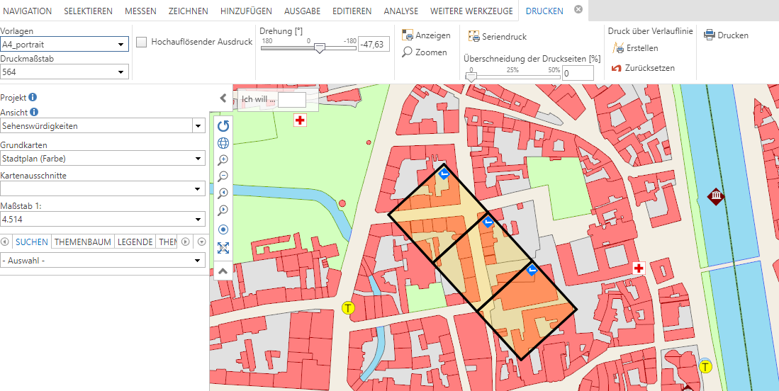 Rotation des Seriendrucks