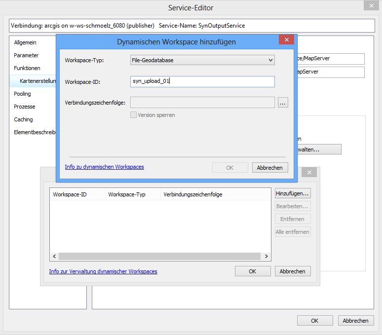 Hinzufügen eines dynamischen Workspaces - Eingabe der Workspace ID