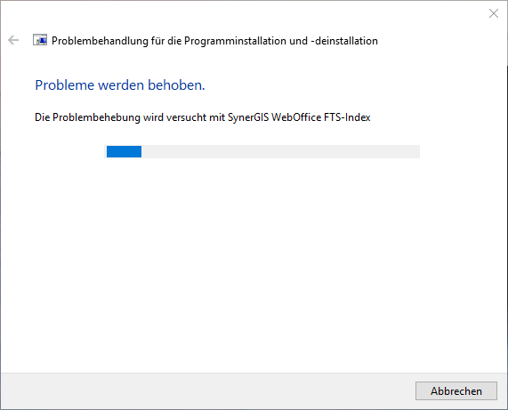 Problembehandlung kann mehere Minuten dauern