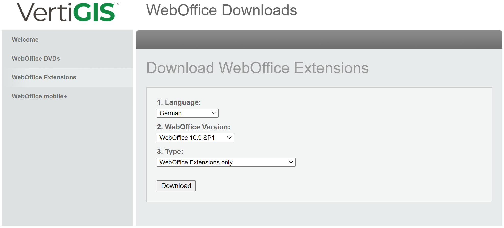 Download der entsprechenden Installationsdatei