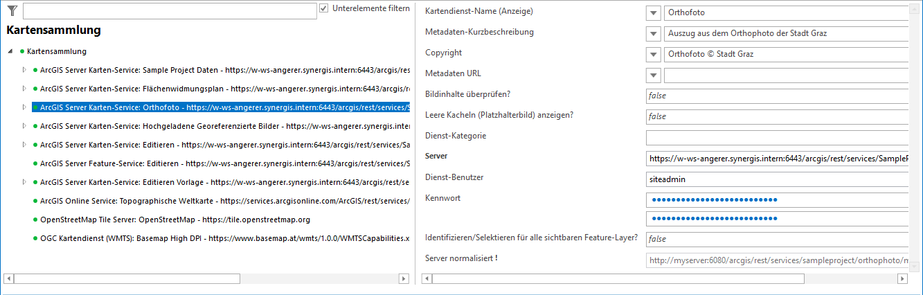ArcGIS Server Karten-Service Konfiguration