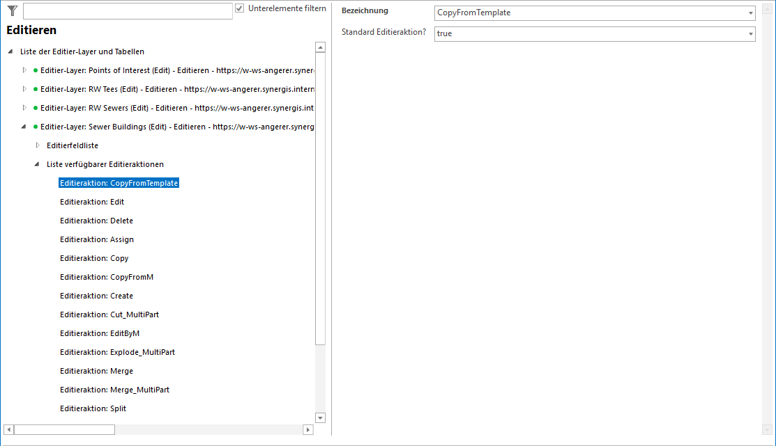 Konfiguration der Editieraktion