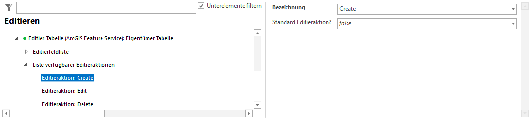 Konfiguration der Editieraktion