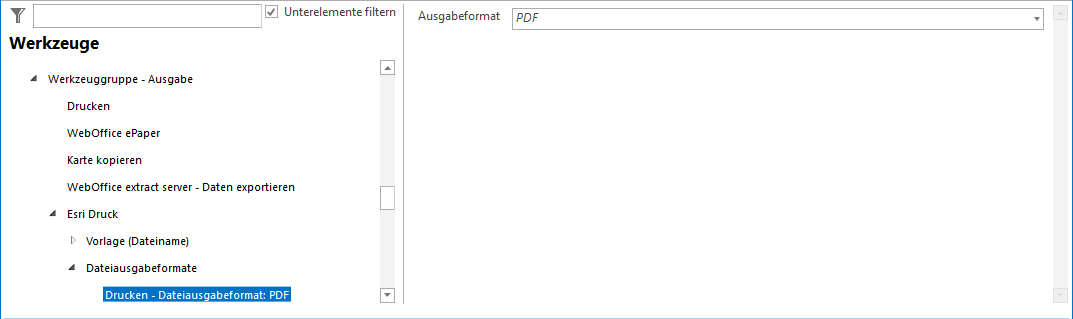 Konfiguration Dateiausgabeformate