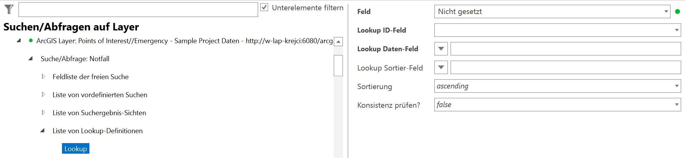 Lookup Konfiguration