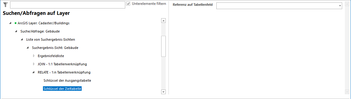 Schlüssel der Zieltabelle Konfiguration