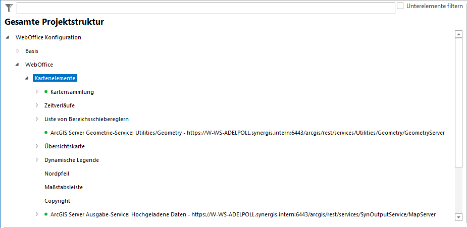 Gesamte Projektstruktu - Kartenelemente 