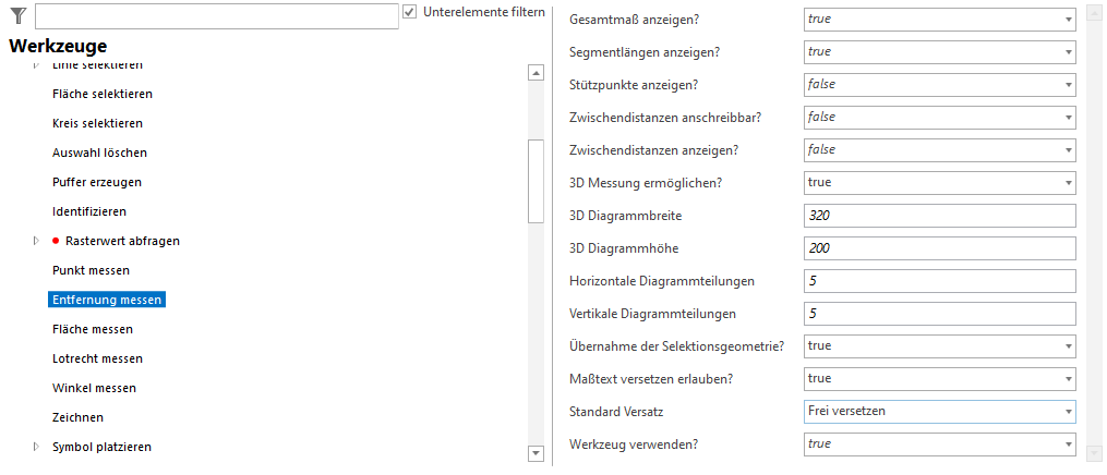 Konfiguration Messen - Distanzbestimmung