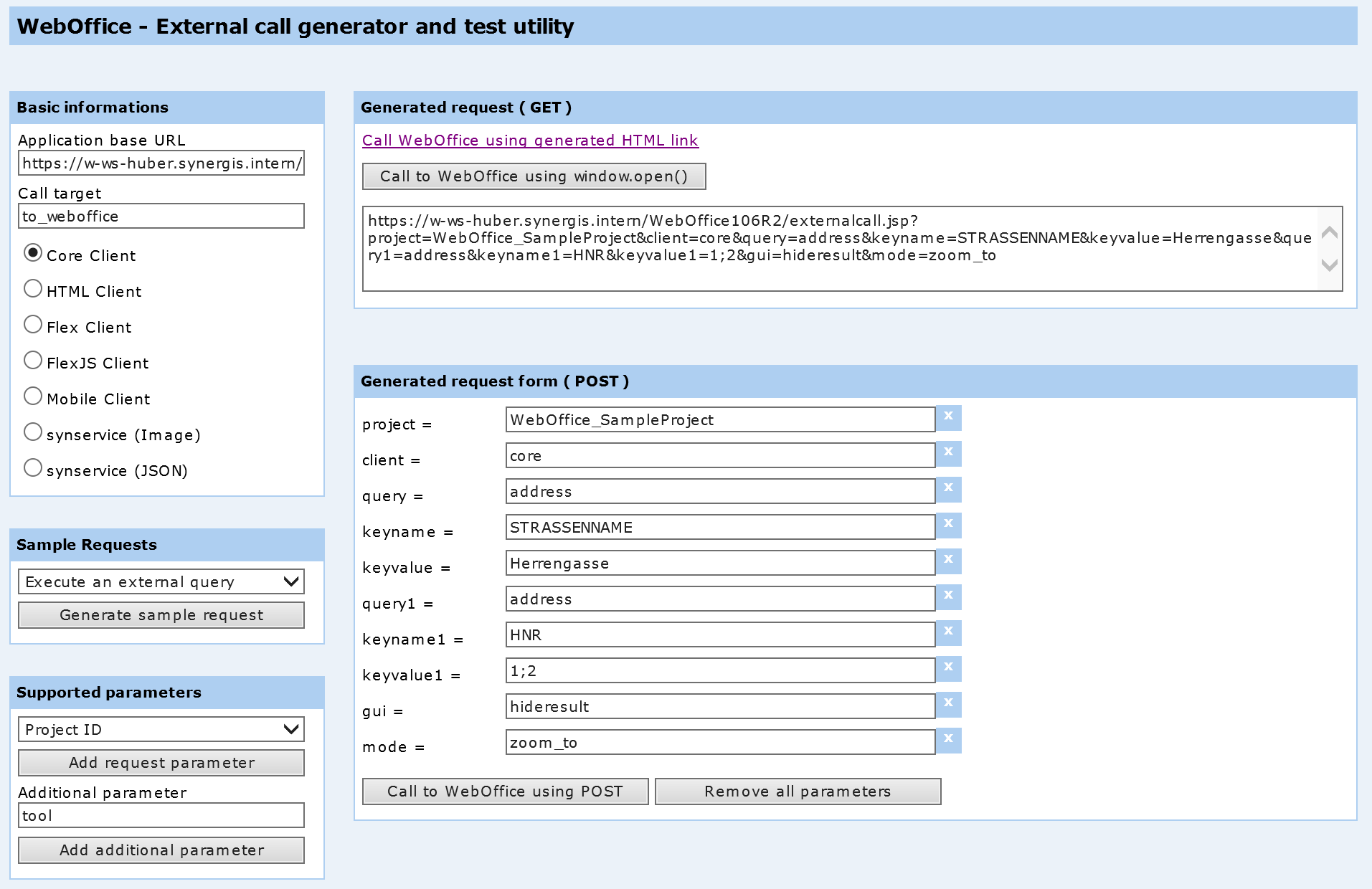 Test page for external calls