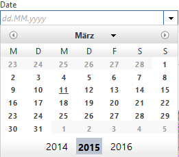 Calendar function in the WebOffice core client