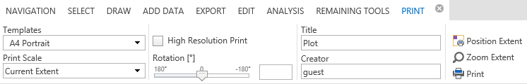 Dynamic print ribbon in the WebOffice core client
