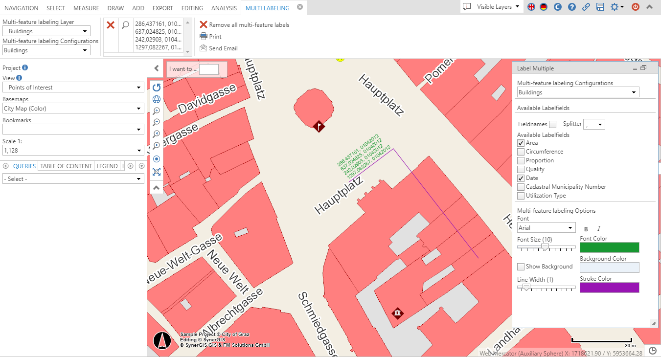 Multi labeling in the WebOffice core client