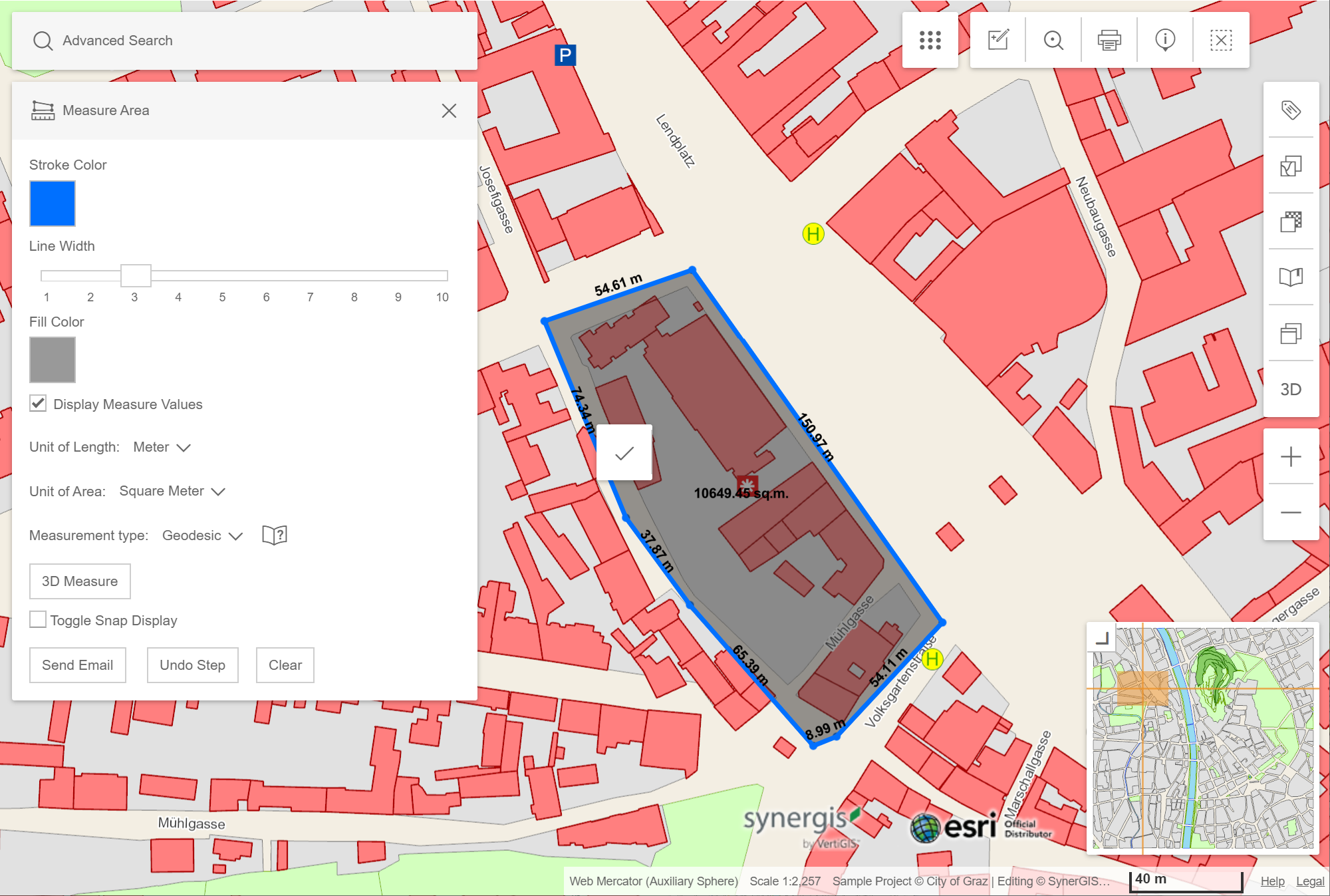 Measure Area with style dialogue in the WebOffice flex client