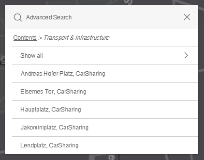 Multiple objects in one layer found by advanced search in the WebOffice flex client