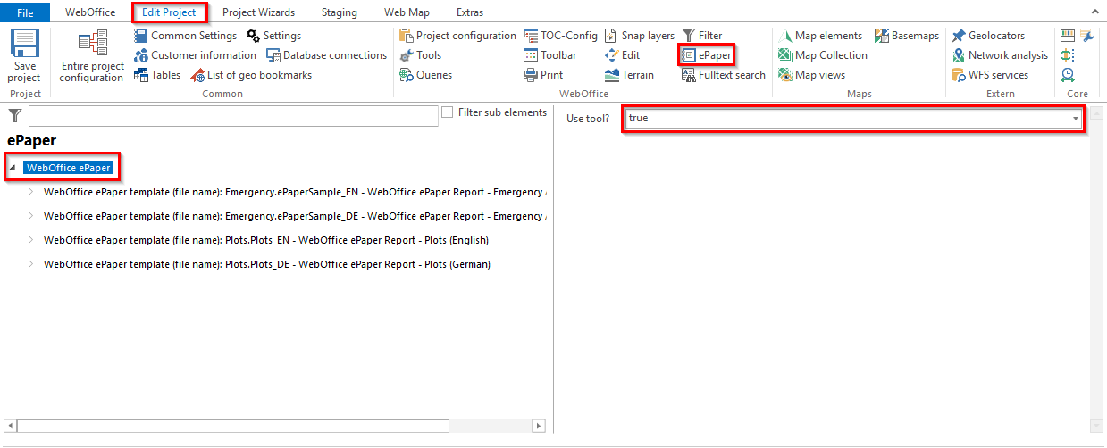 Activate the WebOffice ePaper tool in the WebOffice author standalone