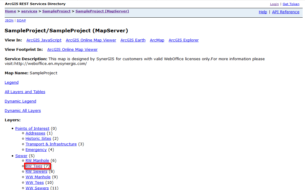 REST-URL: In the brackets you will find the respective layer ID