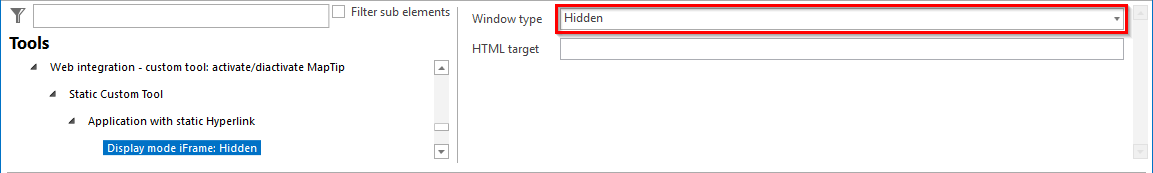 Configuraton of the display mode iFrame
