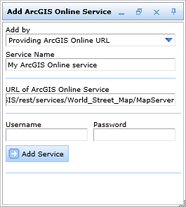 ArcGIS Service by providing a URL