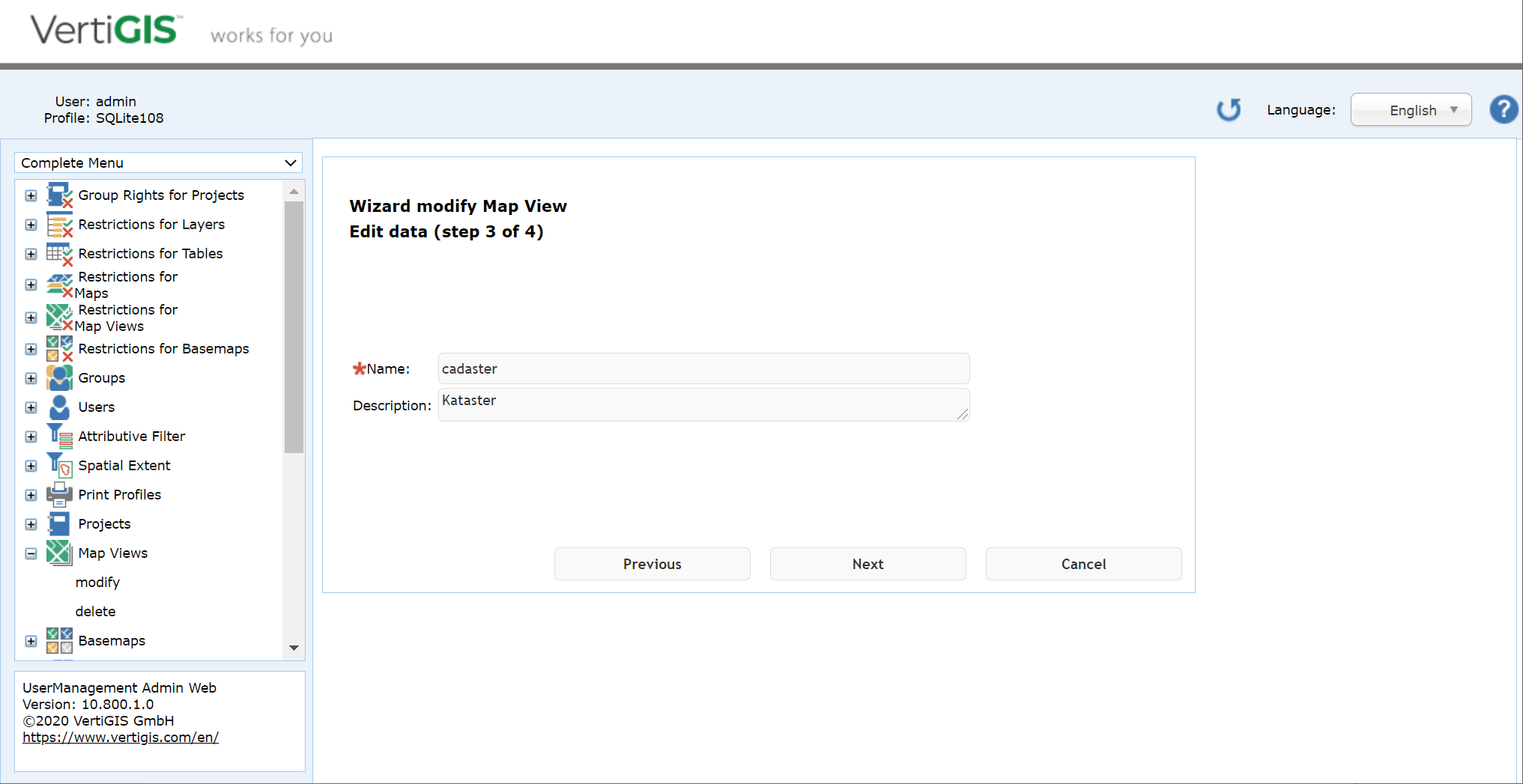 Modify a map view - step 3