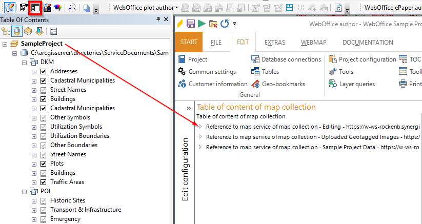 Transferring structure and visibility settings of the currently opened ArcMap document