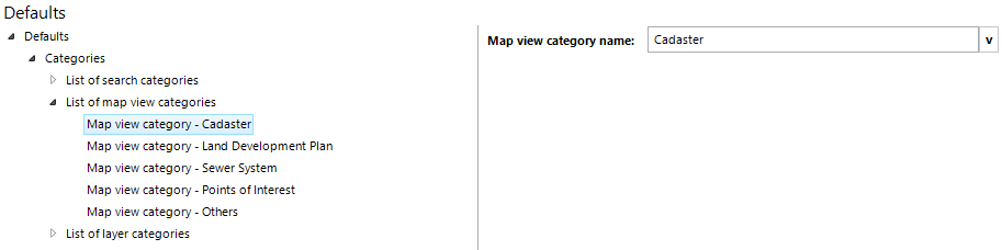 Map view category name configuration