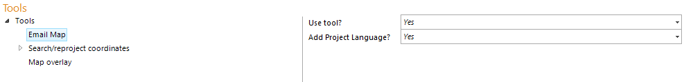 Email Map tool configuration
