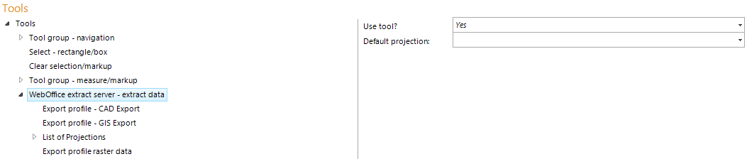 WebOffice extract server - Export Data tool configuration