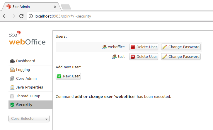 Set the password for access to FTS-Index