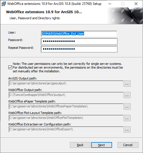 Installation with a WebOffice extensions Domain user Installation with a WebOffice extensions Domain user