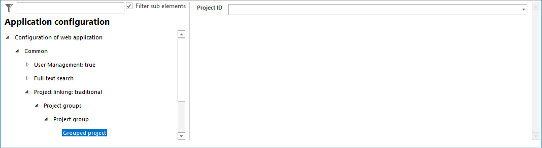 Grouped project configuration Grouped project configuration