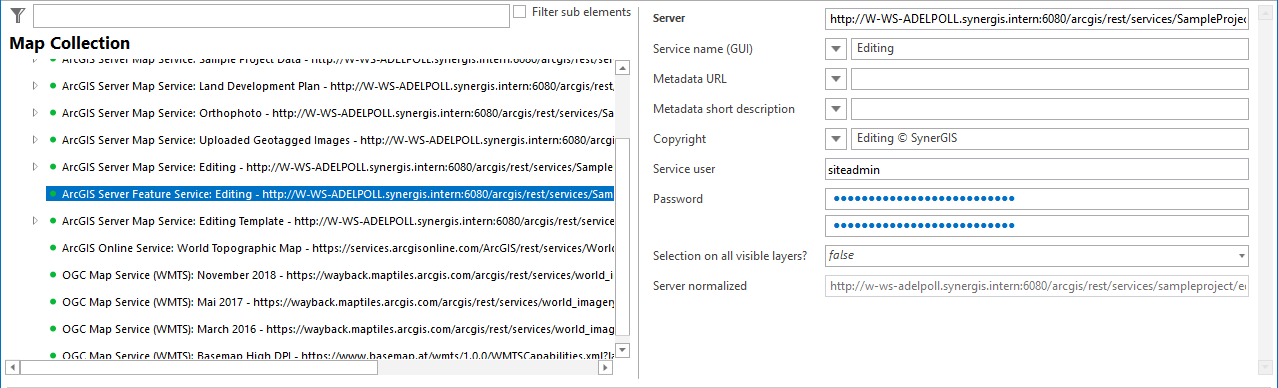 ArcGIS Server Feature Service configuration