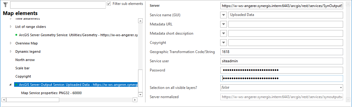 ArcGIS Server Output Service configuration ArcGIS Server Output Service configuration
