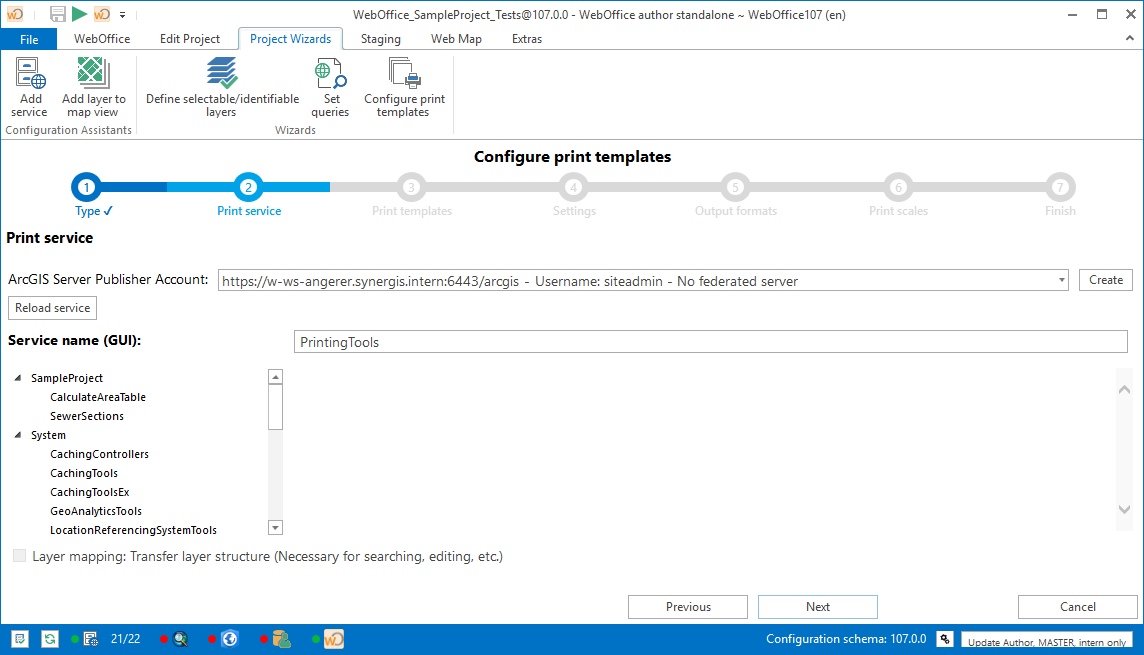Choosing the print service