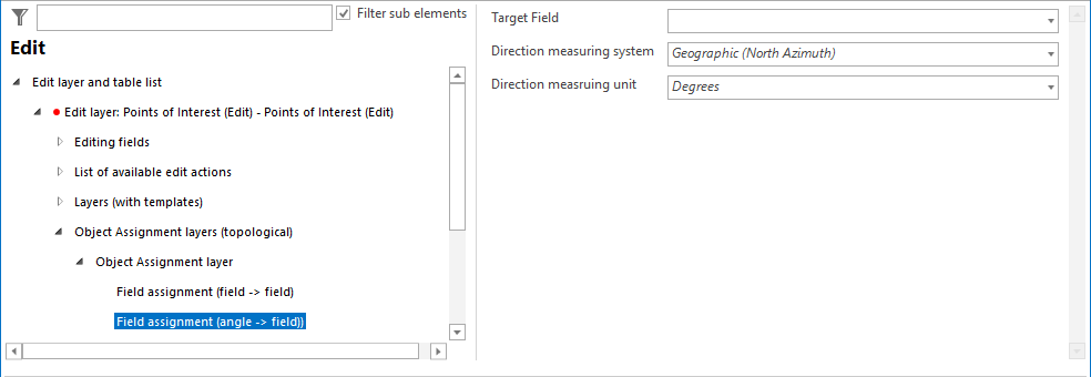 Configuration - Field assignment (topological), angle-> field Configuration - Field assignment (topological), angle-> field