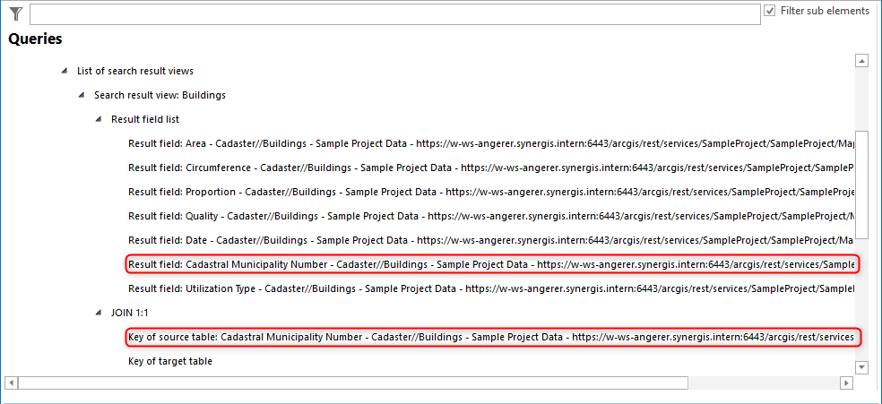 Result field of source table/layer