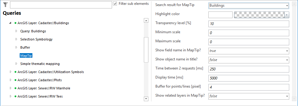 MapTip configuration