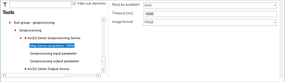 Map service properties configuration Map service properties configuration